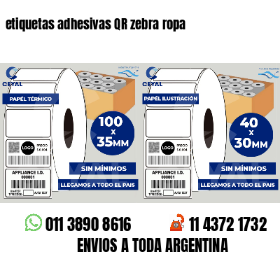 etiquetas adhesivas QR zebra ropa