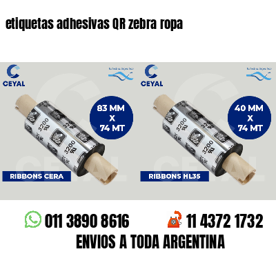 etiquetas adhesivas QR zebra ropa