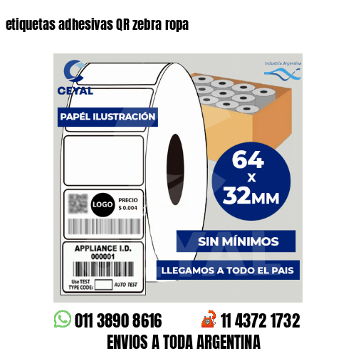 etiquetas adhesivas QR zebra ropa