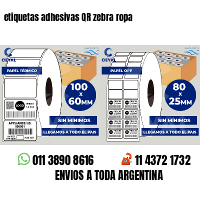 etiquetas adhesivas QR zebra ropa
