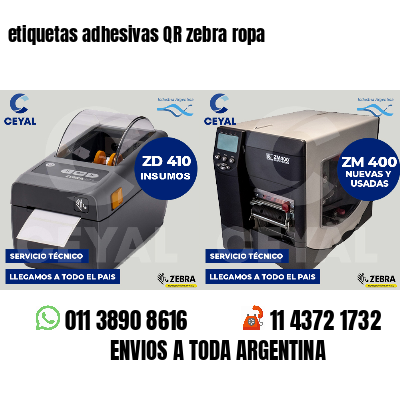 etiquetas adhesivas QR zebra ropa