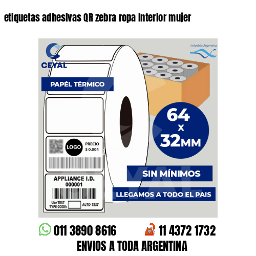 etiquetas adhesivas QR zebra ropa interior mujer