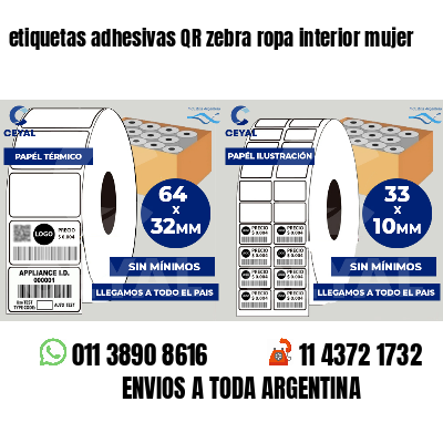etiquetas adhesivas QR zebra ropa interior mujer