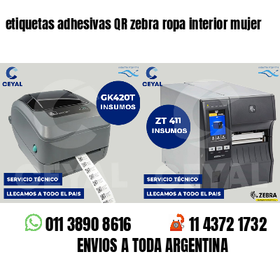 etiquetas adhesivas QR zebra ropa interior mujer