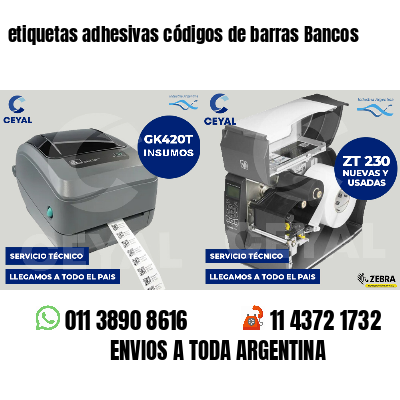 etiquetas adhesivas códigos de barras Bancos