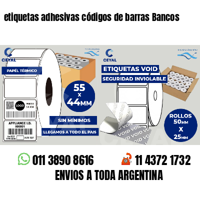 etiquetas adhesivas códigos de barras Bancos