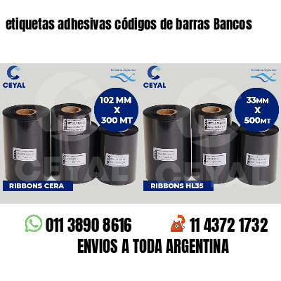 etiquetas adhesivas códigos de barras Bancos