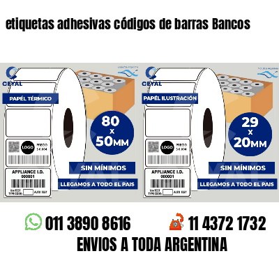 etiquetas adhesivas códigos de barras Bancos