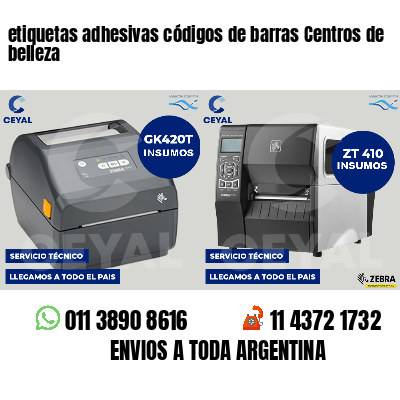etiquetas adhesivas códigos de barras Centros de belleza