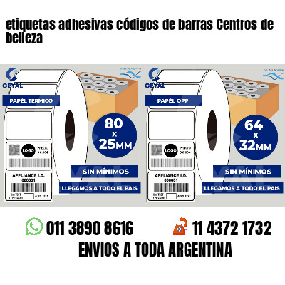 etiquetas adhesivas códigos de barras Centros de belleza