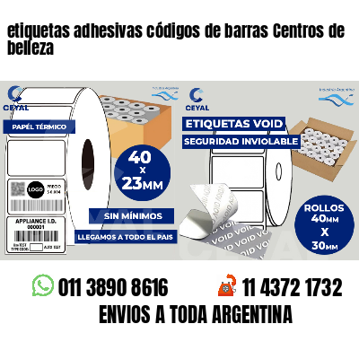etiquetas adhesivas códigos de barras Centros de belleza