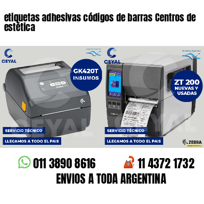 etiquetas adhesivas códigos de barras Centros de estética