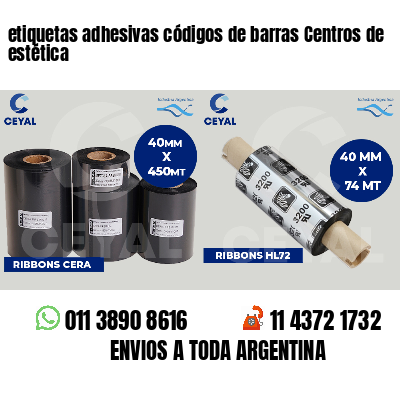 etiquetas adhesivas códigos de barras Centros de estética