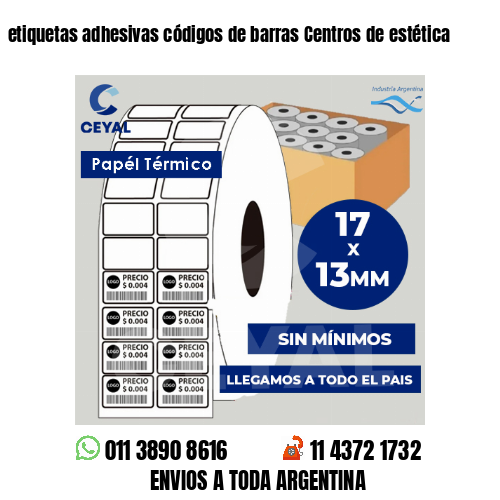 etiquetas adhesivas códigos de barras Centros de estética