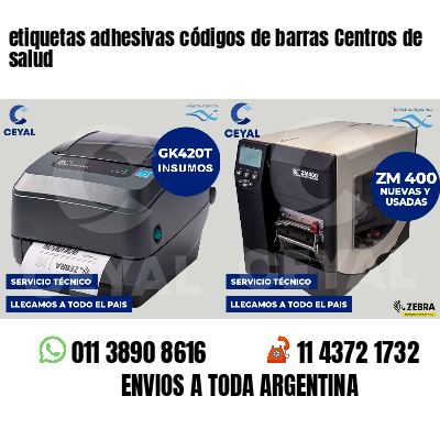etiquetas adhesivas códigos de barras Centros de salud
