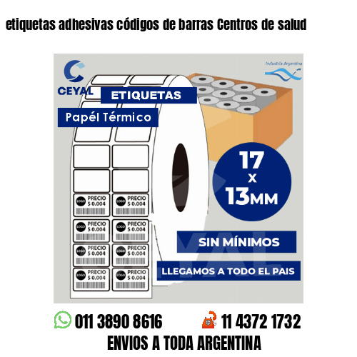 etiquetas adhesivas códigos de barras Centros de salud