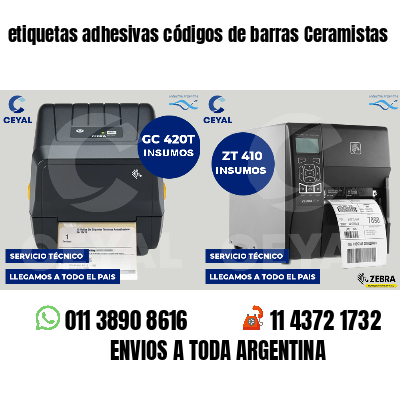 etiquetas adhesivas códigos de barras Ceramistas