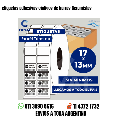 etiquetas adhesivas códigos de barras Ceramistas