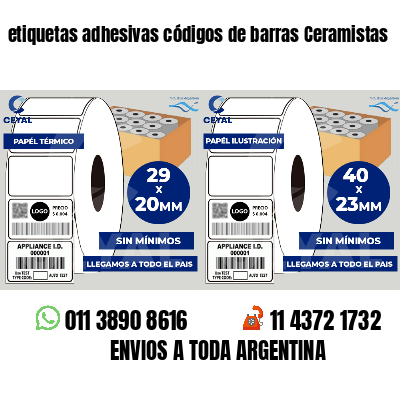 etiquetas adhesivas códigos de barras Ceramistas