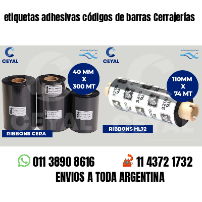 etiquetas adhesivas códigos de barras Cerrajerías