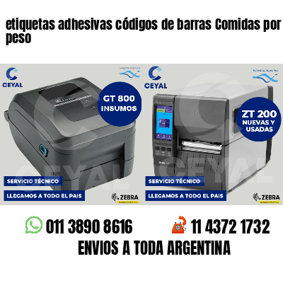 etiquetas adhesivas códigos de barras Comidas por peso