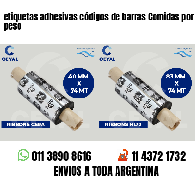 etiquetas adhesivas códigos de barras Comidas por peso