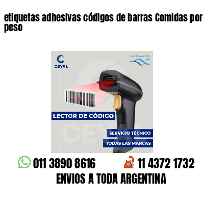 etiquetas adhesivas códigos de barras Comidas por peso