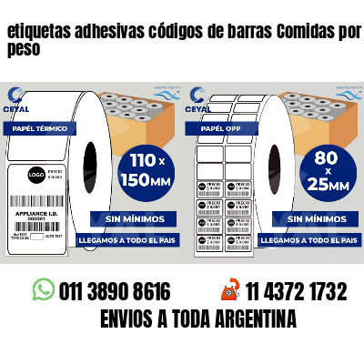 etiquetas adhesivas códigos de barras Comidas por peso