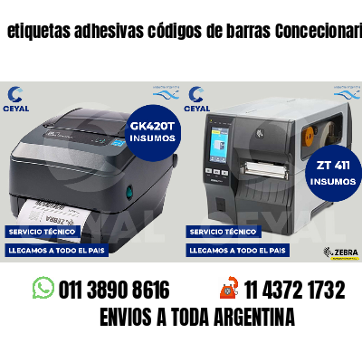 etiquetas adhesivas códigos de barras Concecionaria