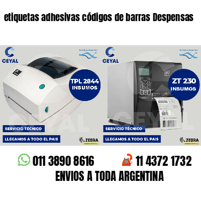 etiquetas adhesivas códigos de barras Despensas