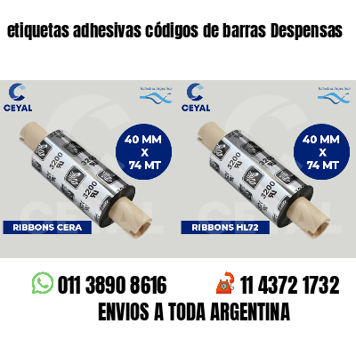etiquetas adhesivas códigos de barras Despensas