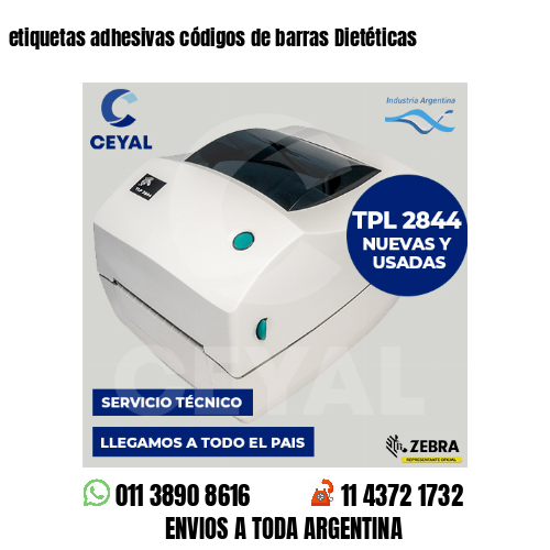 etiquetas adhesivas códigos de barras Dietéticas