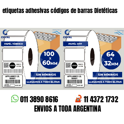 etiquetas adhesivas códigos de barras Dietéticas