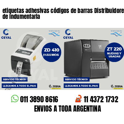 etiquetas adhesivas códigos de barras Distribuidores de indumentaria