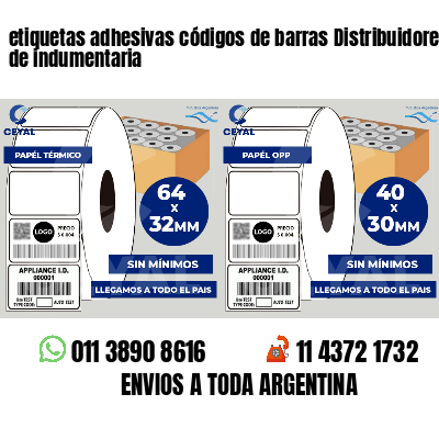 etiquetas adhesivas códigos de barras Distribuidores de indumentaria
