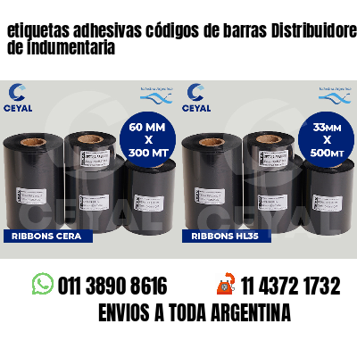 etiquetas adhesivas códigos de barras Distribuidores de indumentaria
