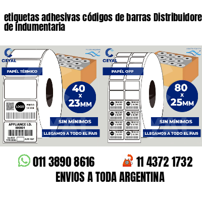 etiquetas adhesivas códigos de barras Distribuidores de indumentaria