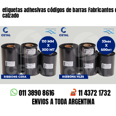 etiquetas adhesivas códigos de barras Fabricantes de calzado