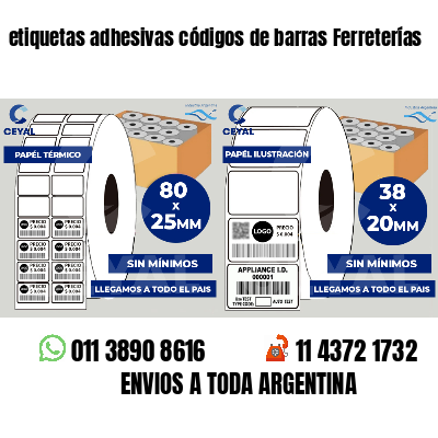 etiquetas adhesivas códigos de barras Ferreterías