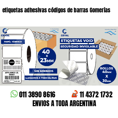 etiquetas adhesivas códigos de barras Gomerías