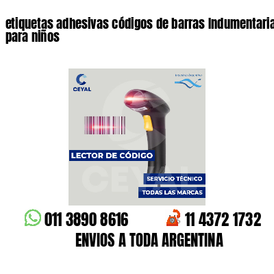 etiquetas adhesivas códigos de barras Indumentaria para niños