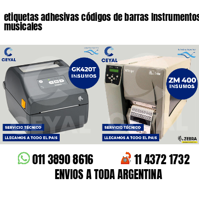 etiquetas adhesivas códigos de barras Instrumentos musicales