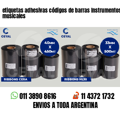 etiquetas adhesivas códigos de barras Instrumentos musicales