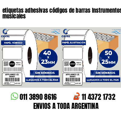 etiquetas adhesivas códigos de barras Instrumentos musicales