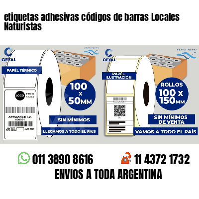 etiquetas adhesivas códigos de barras Locales Naturistas