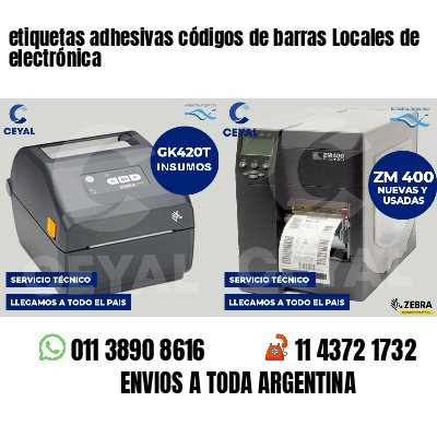 etiquetas adhesivas códigos de barras Locales de electrónica