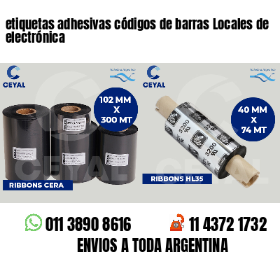 etiquetas adhesivas códigos de barras Locales de electrónica