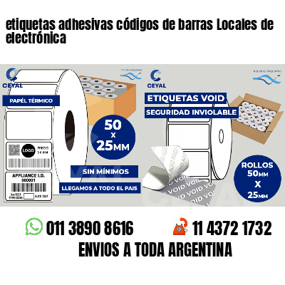 etiquetas adhesivas códigos de barras Locales de electrónica