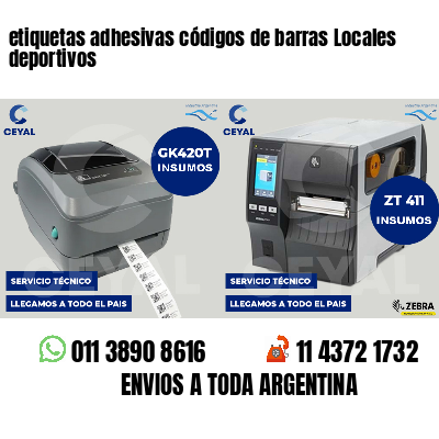 etiquetas adhesivas códigos de barras Locales deportivos