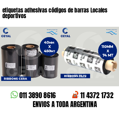 etiquetas adhesivas códigos de barras Locales deportivos